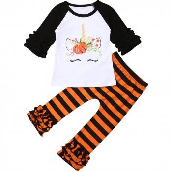 T‑shirt Halloween Floral pour Bébé – Couche à Manches Longues