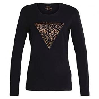 Guess Women's Black Lidia Graphic Long Sleeve Tee