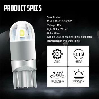 Panel LED 6000K Canbus T10 168 194 W5W 10Pcs