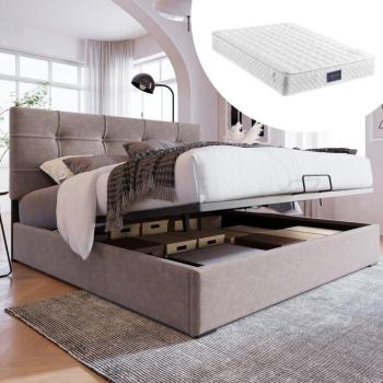 Lit Hydraulique Confort 140x200cm avec Matelas Inclus