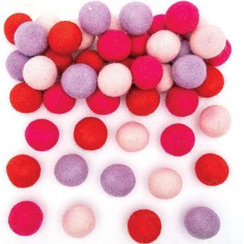 Red, Pinks & Purple Felt Balls (Pack of 50) Craft Embellishments