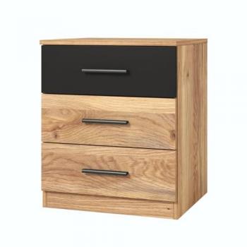 Comodino EOS “Luce” in Rovere Chiaro – 3 Cassetti