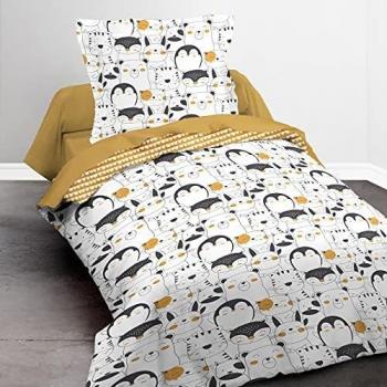 Parure Enfant 140x200 Imprimé Animaux Blanc