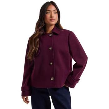 Petite Women's Burgundy Trench – Dorothy Perkins Size 12