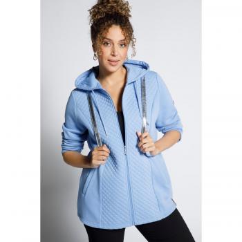 Plus Size Hooded Zip Sweatshirt, Women, Blue, Size 20/22, Cotton/Polyester