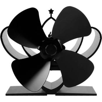 Black Eco Heat Stove Fan