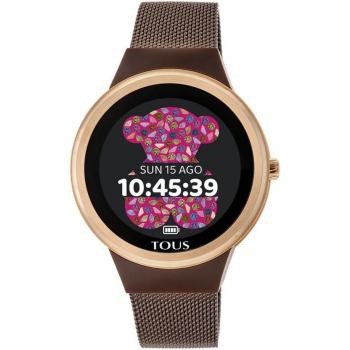 Reloj de Mujer Tous Rond Connect: Acero IP Rosado, Correa Mesh y Sensor Cardiaco