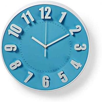 Stilvolle Wanduhr in Blau und Weiß