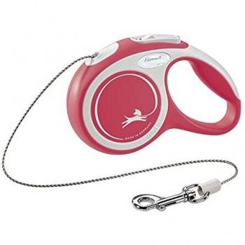 Sangle Automatique Flexi New Comfort XS 3m Rouge pour Chiens jusqu'à 8kg