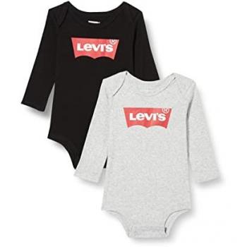 Body Levi's® Kids 2pz Batwing, Grigio Heather e Nero, 0-6 Mesi