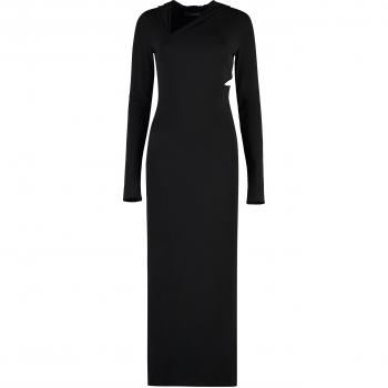 Versace Women's Hooded Maxi Jersey Dress Black Size XS 10100001A01253 Color 1B000