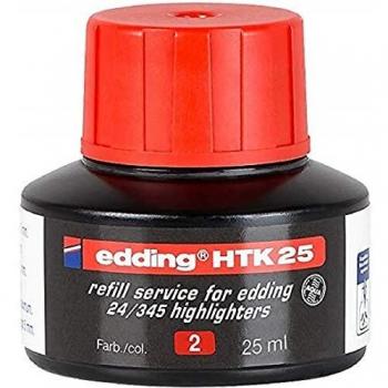 Edding Tintenpatrone HTK 25 für Highlighter in Rot, 25 ml