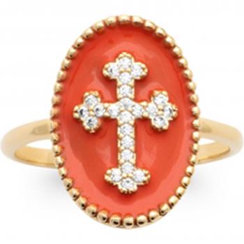 Bague Croix Aurifère Orange 17×12 mm