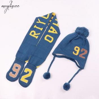 Children's Warm Knitted Hat Scarf Earmuff Gloves Set Ages 1-5