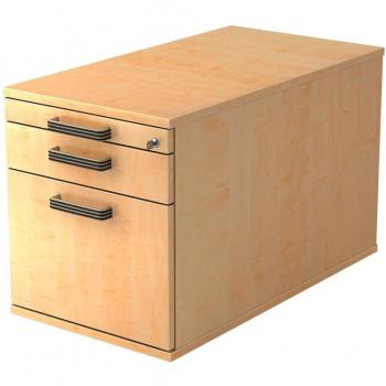 MCBüro Rollcontainer 80 cm – 1 Schub & 1 Hängeregistratur (Schloss) (42,8 × 80 × 51,2 cm)