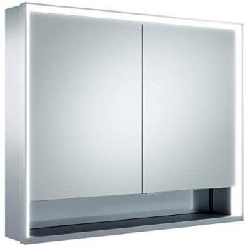 Specchio-Mobile Royal Lumos, Dimensioni 900×735×165 mm, Argento Anodizzato