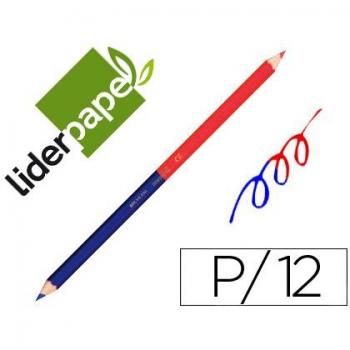 Lapiz bicolor marca Liderpapel rojo-azul