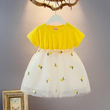 Vestido Princesa de Algodón con Estampado de Piña