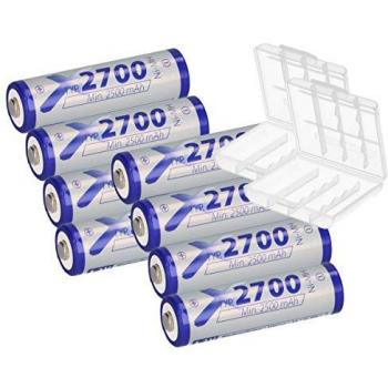 8er Set AA Mignon Ni-MH Akku 1,2V 2700mAh + 2x Box