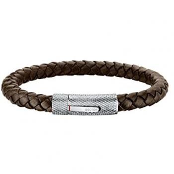 Bracciale Uomo Sector No Limits in Acciaio, Pelle Naturale e Smalto