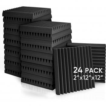 PAQUETE DE 12 PANELES ACÚSTICOS 2,5CM X 30CM X 30CM BLCK