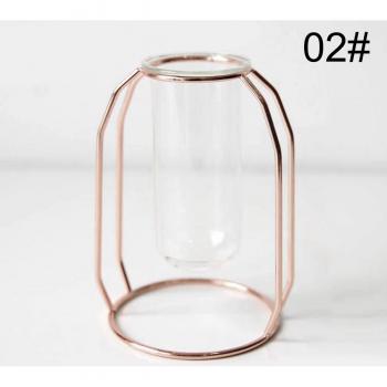 Tabletop Golden Glass Vase for Home Decoration