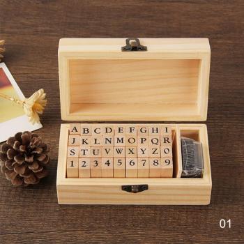 Timbres en Bois Rétro 36 Pièces