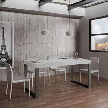 Tavolo Tecno 90x160 in Bianco Frassino con estensione 264 cm