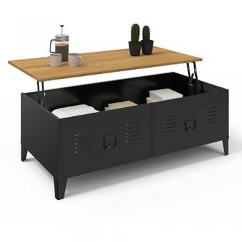 Mesa de centro efecto haya con elevación