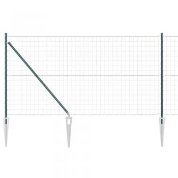 Galvanised Steel Euro Fence 10m with 7 Spike Posts – Green