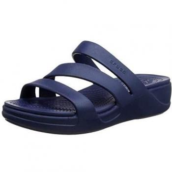 Crocs Monterey Wedge Femme, Sandales Bout Ouvert, Bleu (Navy 410), 36/37 EU