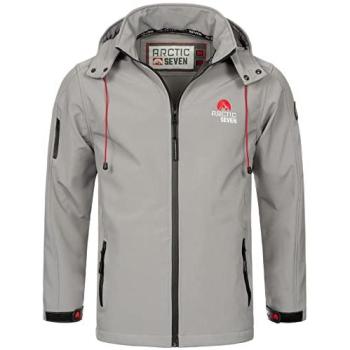 Arctic Seven Herren Softshell Jacke Grau – Sportliche Outdoorjacke, XL, hellgrau