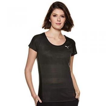 Puma Women's Black Thermal Round Neck T-Shirt