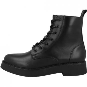 Pelle Nera Tommy Jeans: scarpa femminile lace‑up a piatto