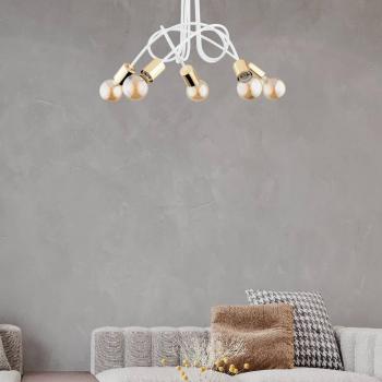 Alfa Plafoniera 5 luci Tango, bianco/oro, Ø 55 cm