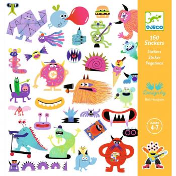 DJECO 160 Stickers de Monstruos