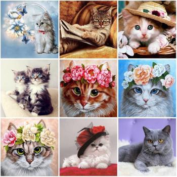 Mosaïque Chat en Perceuse – Peinture 30×30 cm