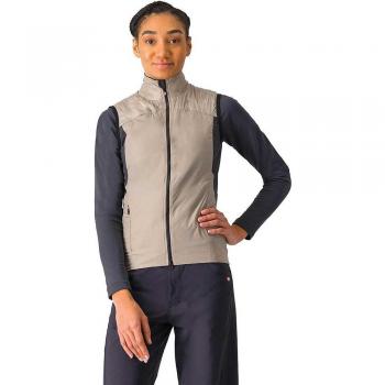 Castelli Unlimited Damen-Pufferwindweste – Beige, Schwarz – XL