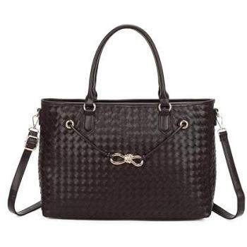 Brown Velvet‑Weave Women’s Zip Top Bag