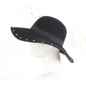 Cool Wool Felt Fedora Hat with Wide Brim for Women