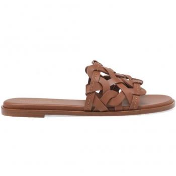 Brown Leather Flat Sandals by Gianvito Rossi – Amalfi Series – Size 38