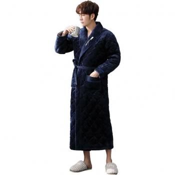 Thick Flannel Kimono Robe for Men