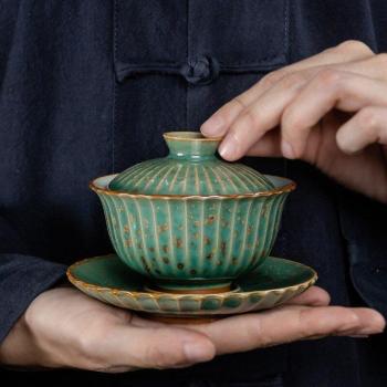 **Tetera Vintaje Verde Horno – Cuenco Gaiwan Pu'er