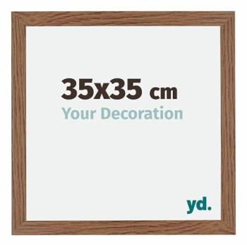 Cadre Murale 35x35 cm – MDF chêne rustique, verre Plexiglas sans reflet