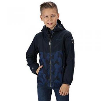 Regatta Akello Kinder‑Wasserjacke – XS, navy/camouflage, reflektierendes Finish, isolierend