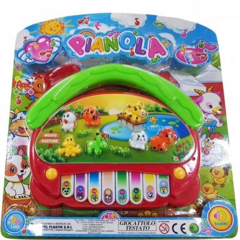 Pianola Infantil Granja 8 Teclas 7 Animales Sonidos y Luces LED