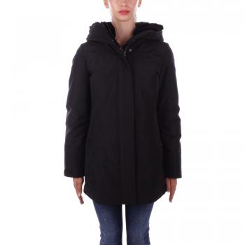 Woolrich Women's Black Coat with Detachable Hood
