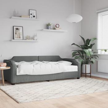 Cama sofá en tela gris profundo, 80x200 cm