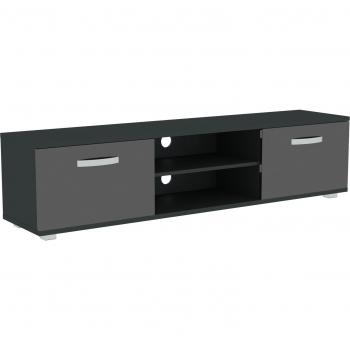 Cosmo Buffet TV Noir 2 Portes 160 cm
