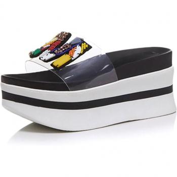 Novedad de sandalias de PVC transparente para mujer
